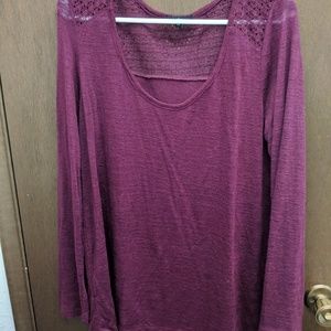 Burgundy Split Back Plus Size Top Size 3X